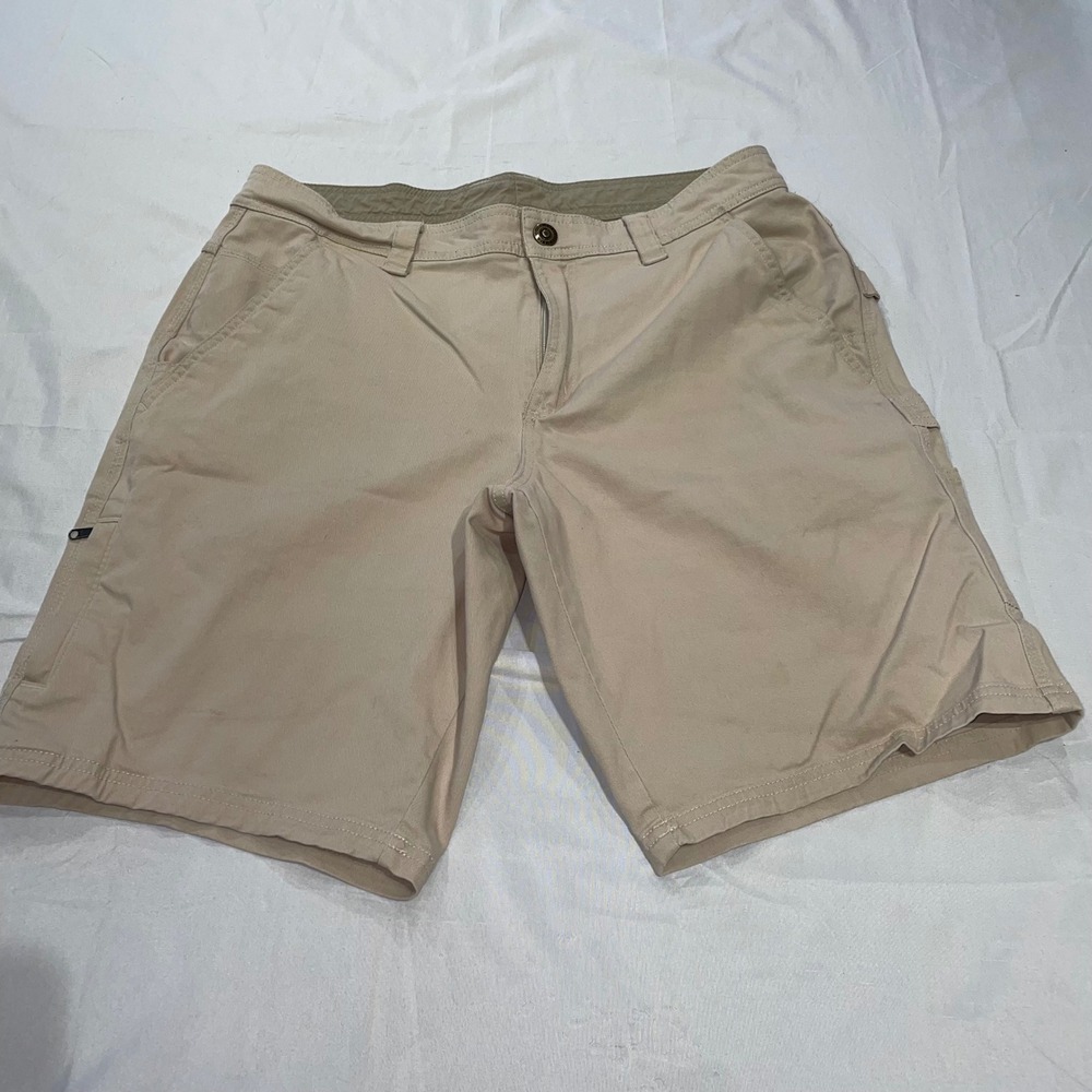 Columbia Mens 32 Tan Khaki Utility Shorts Regular Fit AM0456 10 Inch Inseam